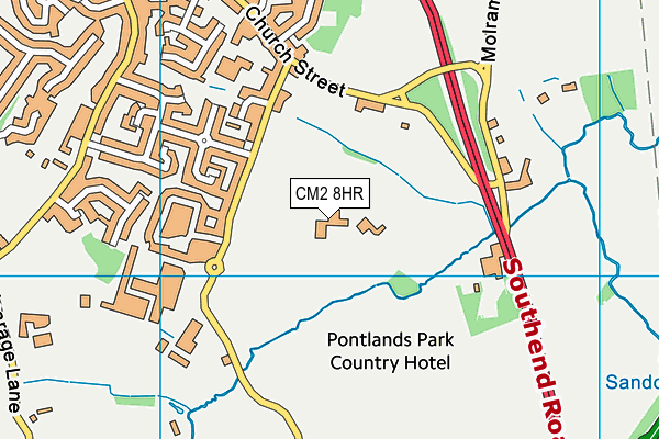 Reflections Spa And Cafe Bar map (CM2 8HR) - OS VectorMap District (Ordnance Survey)
