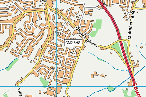 CM2 8HS map - OS VectorMap District (Ordnance Survey)