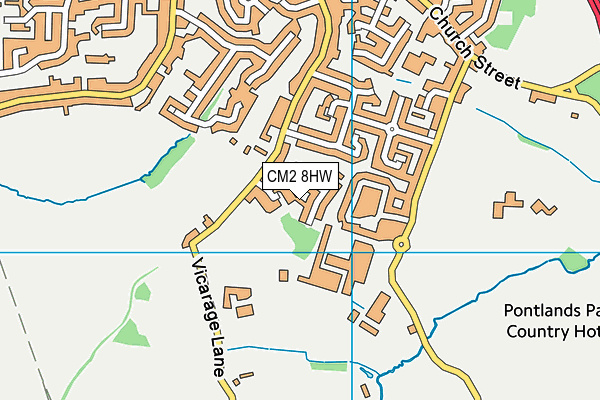 CM2 8HW map - OS VectorMap District (Ordnance Survey)