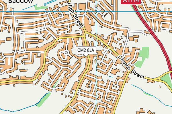CM2 8JA map - OS VectorMap District (Ordnance Survey)