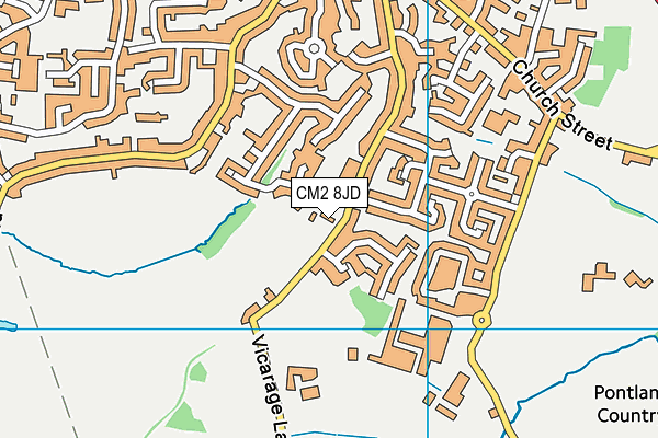 CM2 8JD map - OS VectorMap District (Ordnance Survey)
