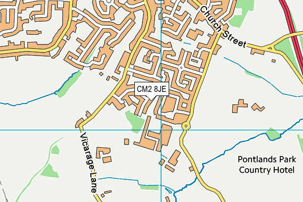 CM2 8JE map - OS VectorMap District (Ordnance Survey)