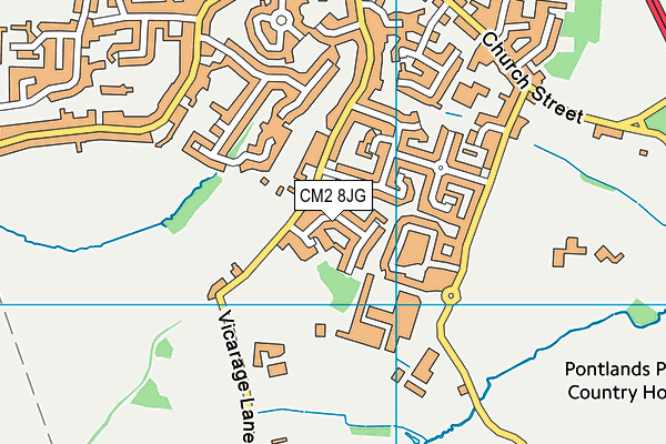 CM2 8JG map - OS VectorMap District (Ordnance Survey)