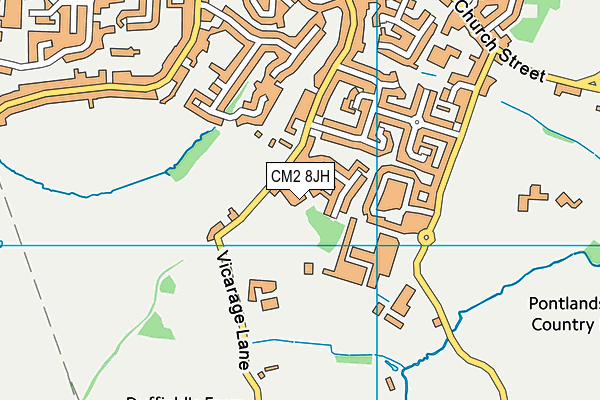 CM2 8JH map - OS VectorMap District (Ordnance Survey)