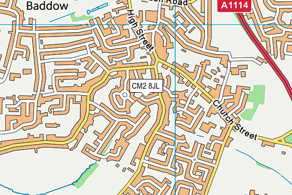 CM2 8JL map - OS VectorMap District (Ordnance Survey)