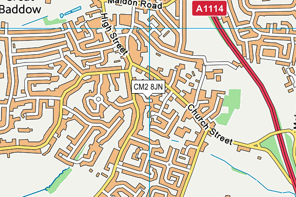 CM2 8JN map - OS VectorMap District (Ordnance Survey)