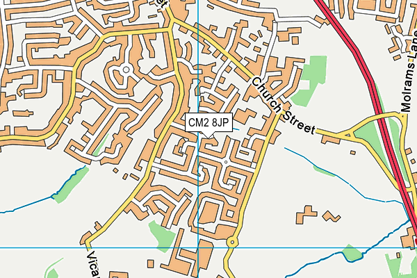 CM2 8JP map - OS VectorMap District (Ordnance Survey)