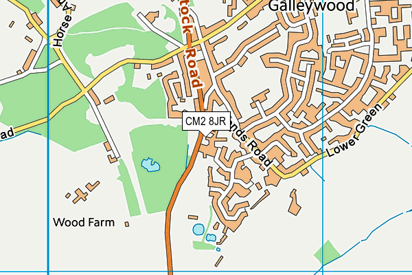 CM2 8JR map - OS VectorMap District (Ordnance Survey)