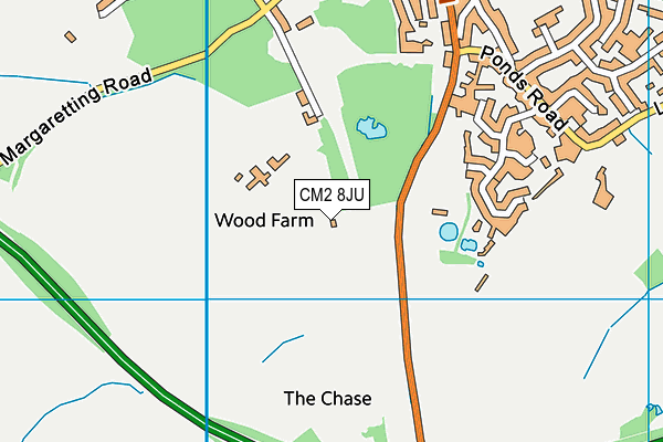 CM2 8JU map - OS VectorMap District (Ordnance Survey)