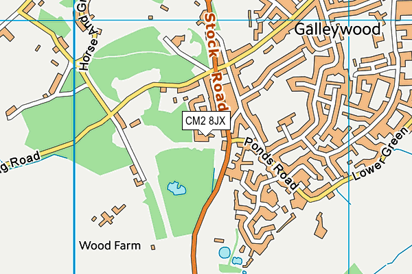 CM2 8JX map - OS VectorMap District (Ordnance Survey)