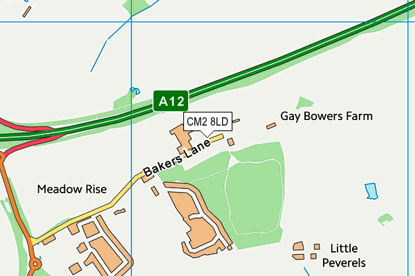 CM2 8LD map - OS VectorMap District (Ordnance Survey)