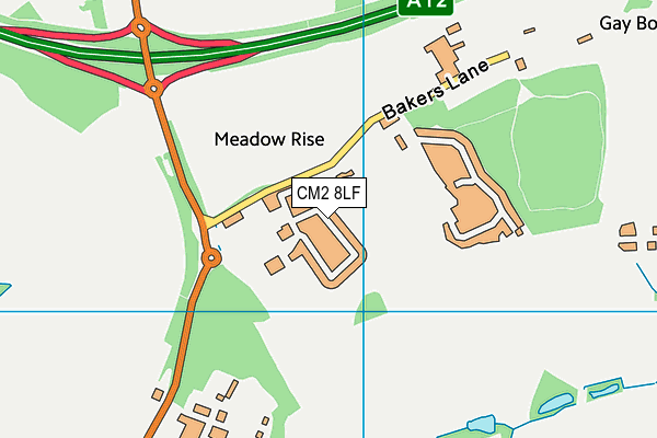 CM2 8LF map - OS VectorMap District (Ordnance Survey)