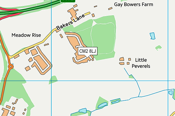 CM2 8LJ map - OS VectorMap District (Ordnance Survey)