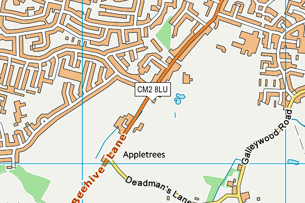 CM2 8LU map - OS VectorMap District (Ordnance Survey)