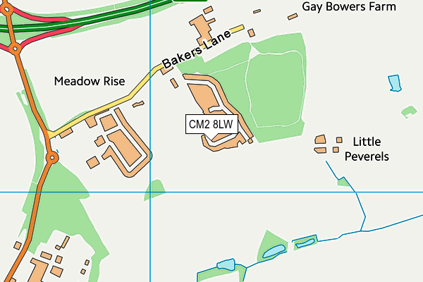 CM2 8LW map - OS VectorMap District (Ordnance Survey)