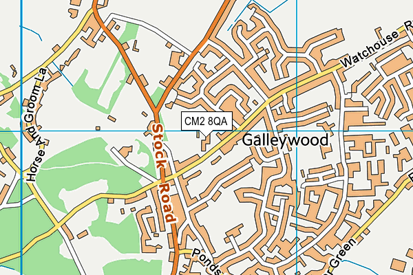 CM2 8QA map - OS VectorMap District (Ordnance Survey)