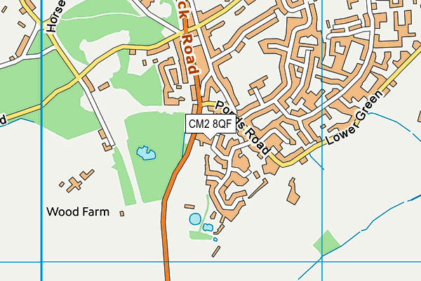 CM2 8QF map - OS VectorMap District (Ordnance Survey)