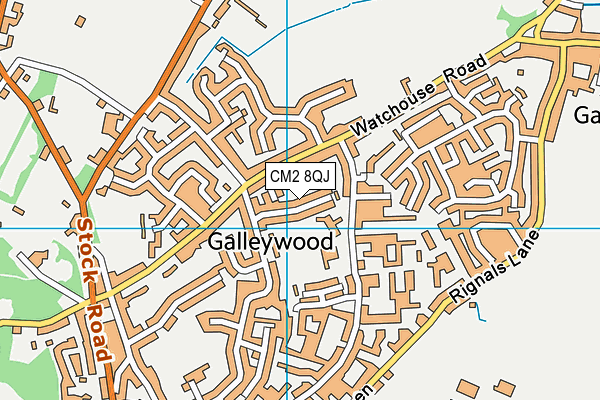 CM2 8QJ map - OS VectorMap District (Ordnance Survey)