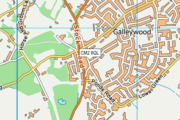 CM2 8QL map - OS VectorMap District (Ordnance Survey)