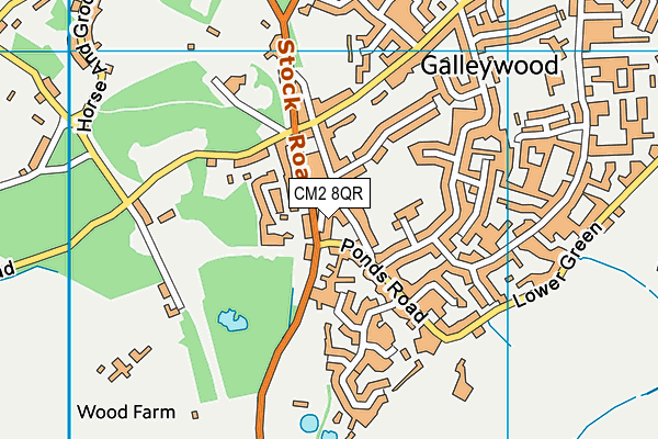 CM2 8QR map - OS VectorMap District (Ordnance Survey)