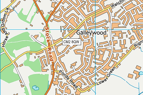 CM2 8QW map - OS VectorMap District (Ordnance Survey)