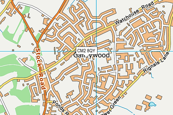 CM2 8QY map - OS VectorMap District (Ordnance Survey)