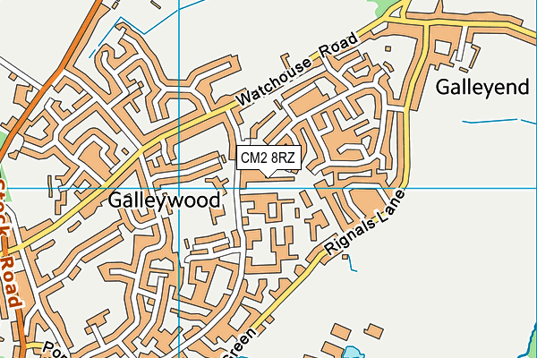 CM2 8RZ map - OS VectorMap District (Ordnance Survey)