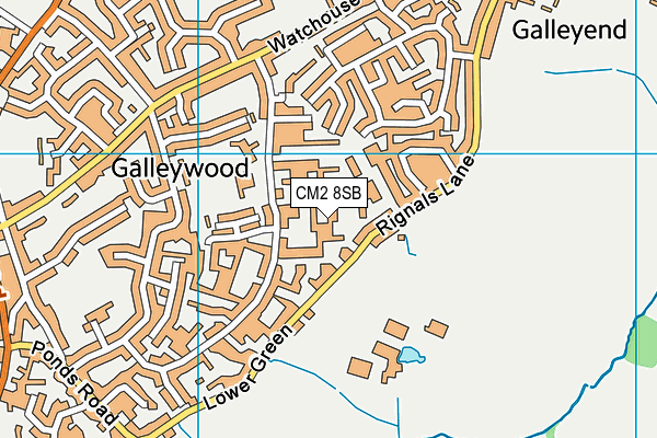 CM2 8SB map - OS VectorMap District (Ordnance Survey)