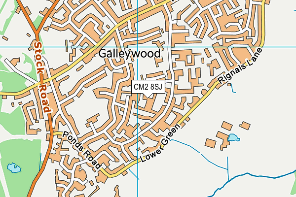 CM2 8SJ map - OS VectorMap District (Ordnance Survey)