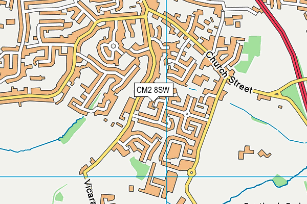 CM2 8SW map - OS VectorMap District (Ordnance Survey)