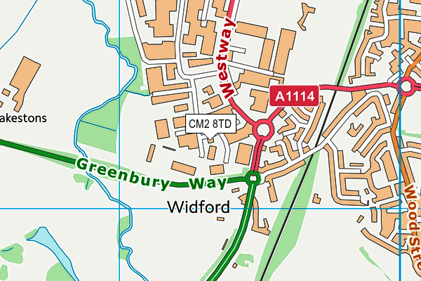 CM2 8TD map - OS VectorMap District (Ordnance Survey)