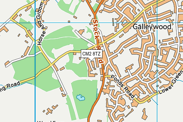 CM2 8TZ map - OS VectorMap District (Ordnance Survey)