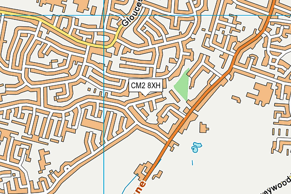 CM2 8XH map - OS VectorMap District (Ordnance Survey)