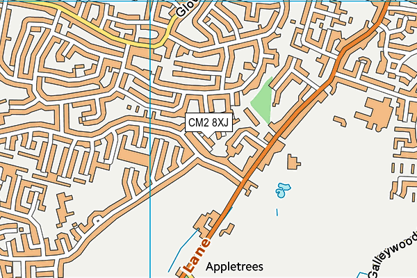 CM2 8XJ map - OS VectorMap District (Ordnance Survey)