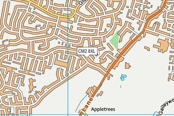 CM2 8XL map - OS VectorMap District (Ordnance Survey)