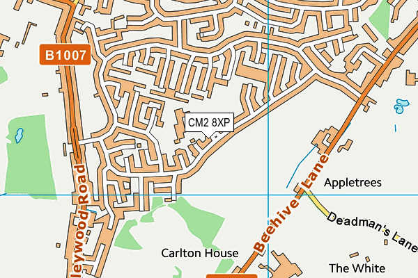 CM2 8XP map - OS VectorMap District (Ordnance Survey)