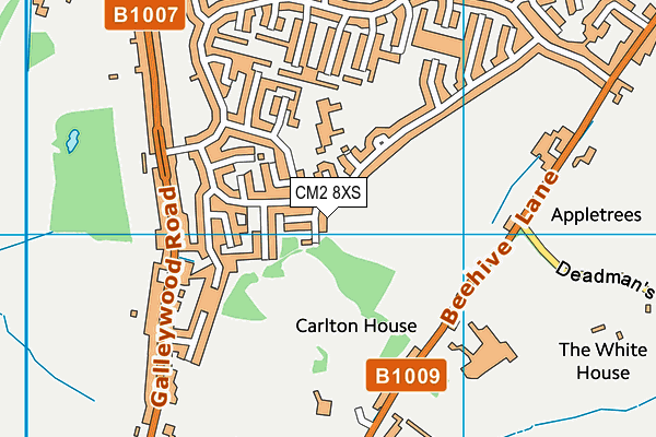 CM2 8XS map - OS VectorMap District (Ordnance Survey)