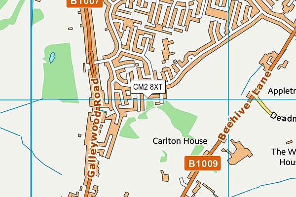 CM2 8XT map - OS VectorMap District (Ordnance Survey)