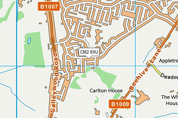 CM2 8XU map - OS VectorMap District (Ordnance Survey)