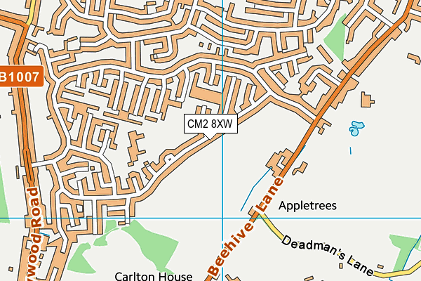 CM2 8XW map - OS VectorMap District (Ordnance Survey)