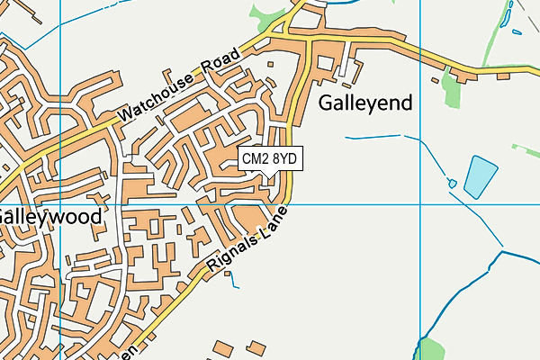 CM2 8YD map - OS VectorMap District (Ordnance Survey)