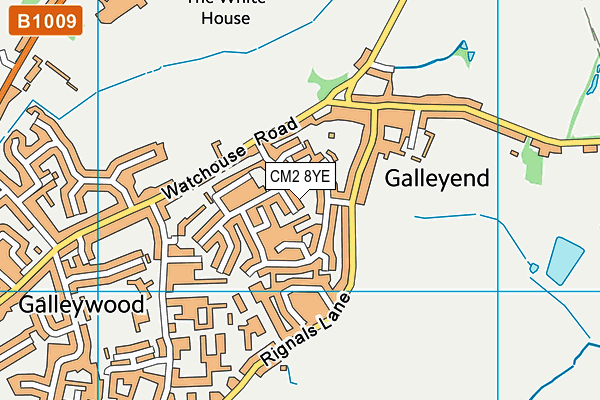 CM2 8YE map - OS VectorMap District (Ordnance Survey)