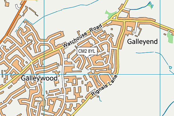 CM2 8YL map - OS VectorMap District (Ordnance Survey)
