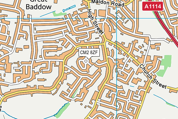 CM2 8ZF map - OS VectorMap District (Ordnance Survey)