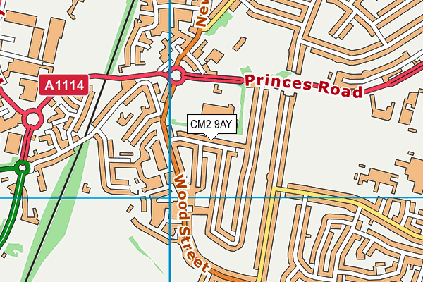 CM2 9AY map - OS VectorMap District (Ordnance Survey)