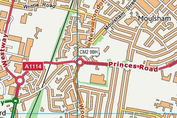 CM2 9BH map - OS VectorMap District (Ordnance Survey)