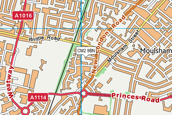 CM2 9BN map - OS VectorMap District (Ordnance Survey)