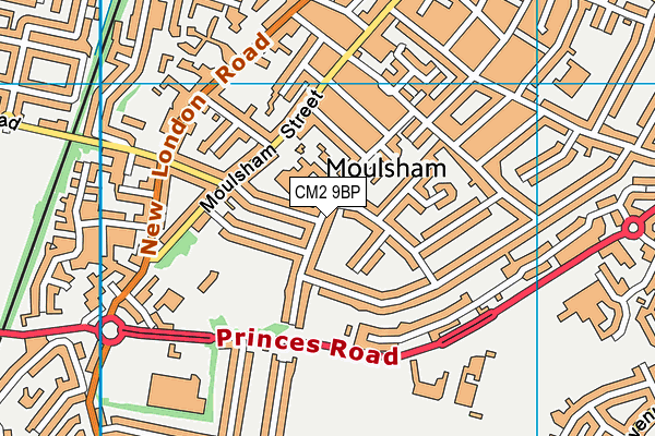 CM2 9BP map - OS VectorMap District (Ordnance Survey)