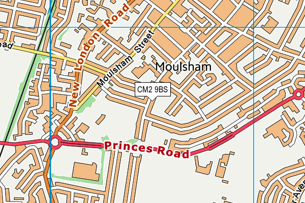 CM2 9BS map - OS VectorMap District (Ordnance Survey)