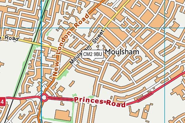 CM2 9BU map - OS VectorMap District (Ordnance Survey)